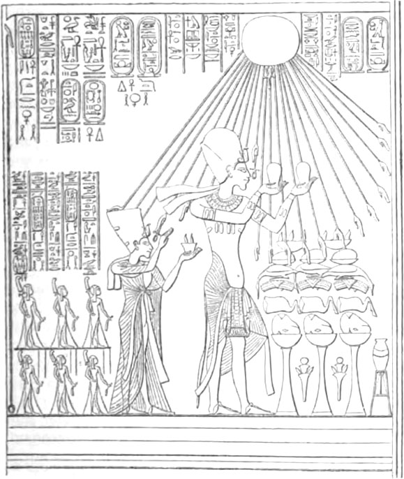 Sonnendienst bei den Ägyptern: Pharao Amenophis IV
